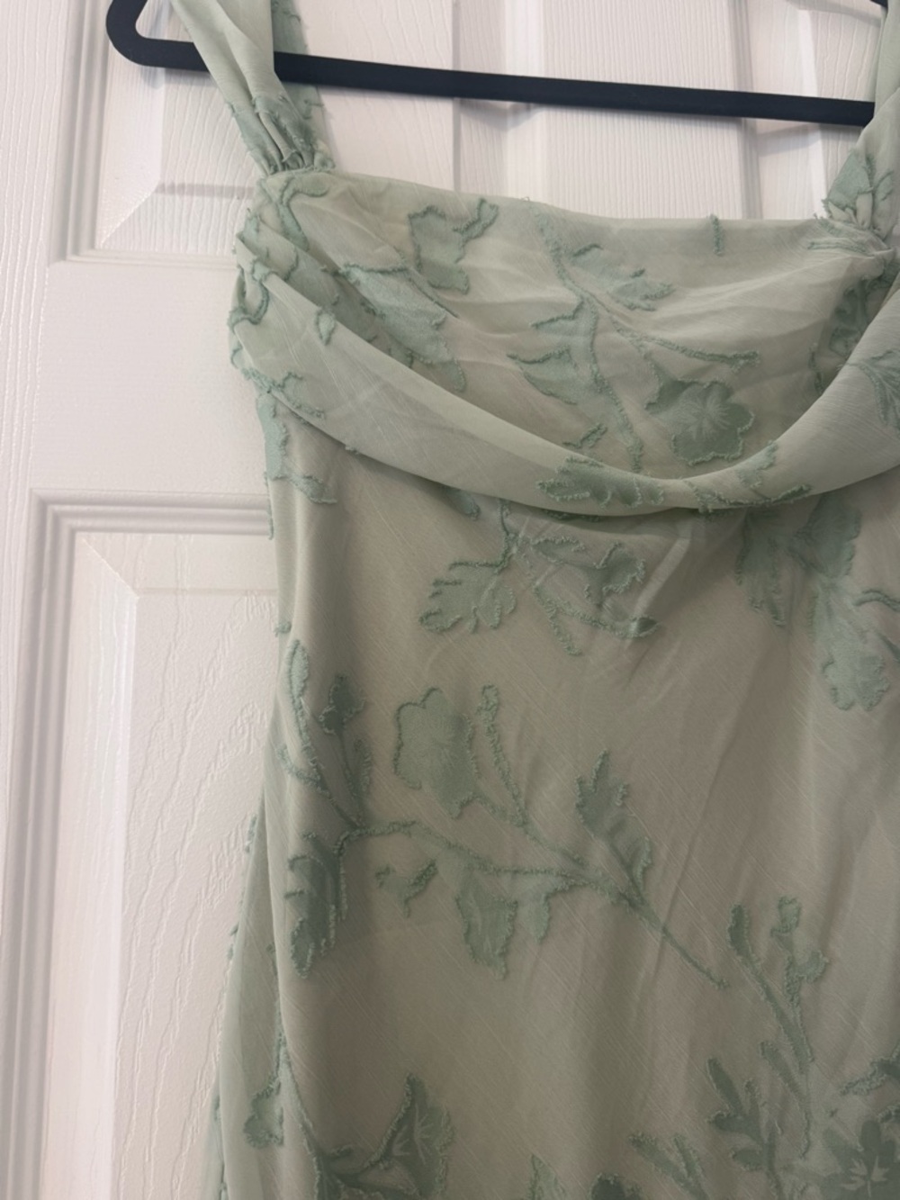 Women's Light Green Floral Slip Dress - Picture 3 of 6